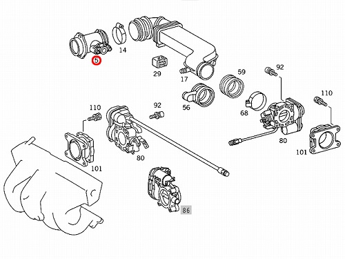 エアマスセンサー メルセデスベンツ Eクラス W124 220E 220TE E220 C ...