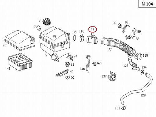 エアマスセンサー メルセデスベンツ Vクラス W638 V280 M104(V6)