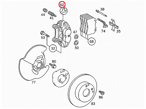 ブレーキキャリパー リペア シールキット フロント メルセデスベンツ Cクラス W202 C36AMG Eクラス W124 300E 320E  400E 500E E300 E320 E400 E420 E500 SLクラス R129 500SL SL320 SL500 SL600