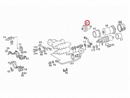 フューエルアキュームレーター メルセデスベンツ Eクラス W124 300CE-24 300E-24 Gクラス W463 300GE G300 SL クラス R107 500SL 560SL SLクラス R129 500SL Sクラス W126 420SEL 500SE 560SEC 560SEL