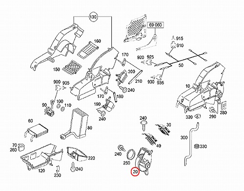 エアコンブロアモーター(ファン) リア用 メルセデスベンツ [0008358004]