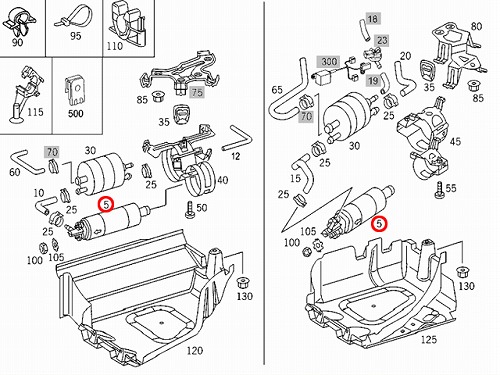 純正 燃料ポンプ(フューエルポンプ) メルセデスベンツ CLクラス W215