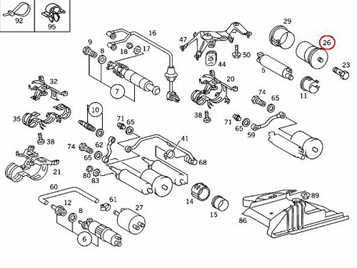 燃料フィルター(フューエルフィルター) メルセデスベンツ R107 R129 W124 W126 W140 W201 W202 W460 W463