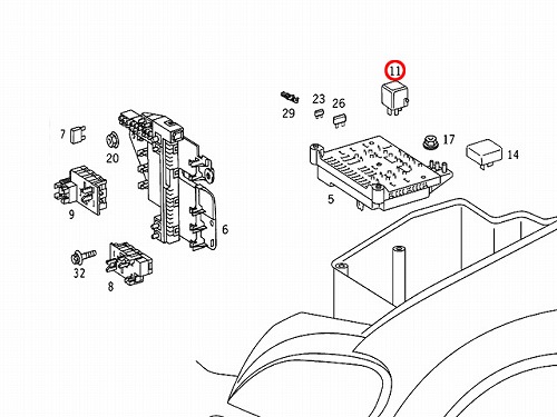 リレー(フューエルポンプ・スターターなど) R129 R171 R230 W163 W164