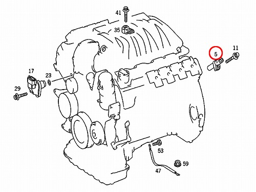 クランク角センサー Bタイプ メルセデスベンツ MLクラス W163 ML320