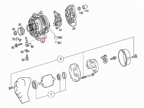 オルタネーター(ダイナモ) -リビルト品- メルセデスベンツ R230 W208 W210 W211 W215 W219 W220