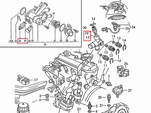 水温センサー(テンパラチャーセンサー) VW(フォルクスワーゲン) イオス