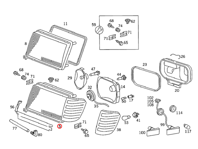 W124用 ヘッドライト 左右セット MARELLI製 メルセデスベンツ [HED12493]