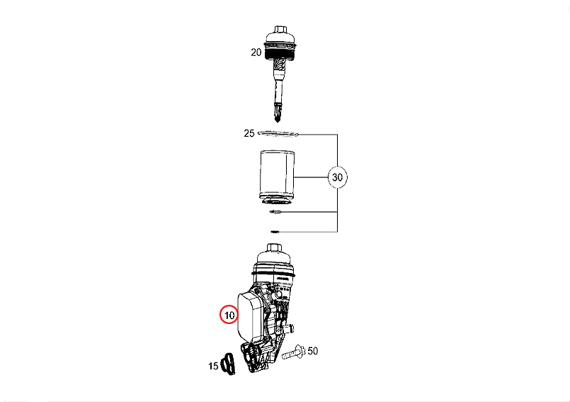 純正 オイルフィルターケース(ブラケット) ASSY メルセデスベンツ [2701800500]メルセデスベンツ M270(直4) エンジン W117  W176 W246 X156 | セントピア