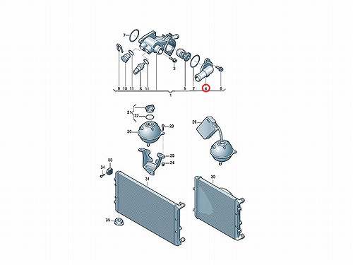 サーモスタットハウジング(カバー) VW(フォルクスワーゲン