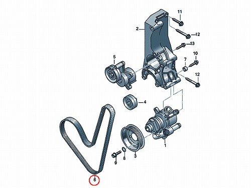 ファンベルト(Vベルト) VW(フォルクスワーゲン) POLO(ポロ) 6RCGG