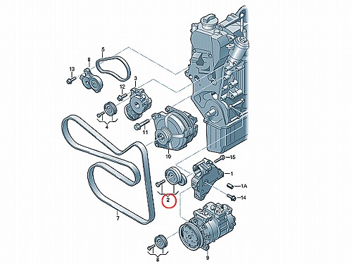 ベルトテンショナー VW(フォルクスワーゲン) ゴルフ5 1KBLG 1KBMY