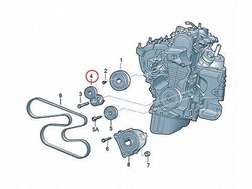 ベルトテンショナー AUDI(アウディ) A1(8X) 8XCAX A3(8P) 8PCAX