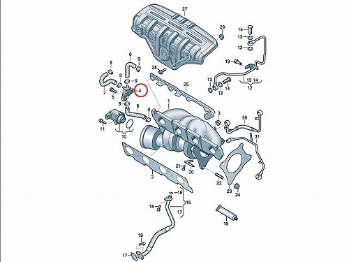 ソレノイドバルブ（パージバルブ） VW(フォルクスワーゲン) BLG BMY CAV CTH エンジン ゴルフ5(1K) トゥーラン(1T)  ジェッタ(1K) ゴルフ6(5K) シャラン(7N) シロッコ(13) ティグアン(5N) ポロ(6R)