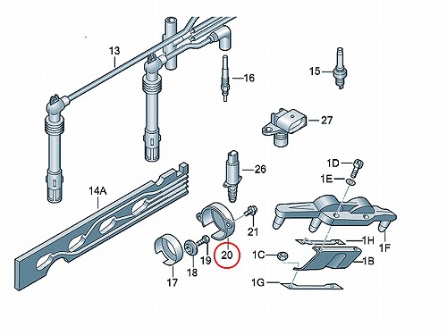 カム角センサー(カムポジションセンサー) VW(フォルクスワーゲン