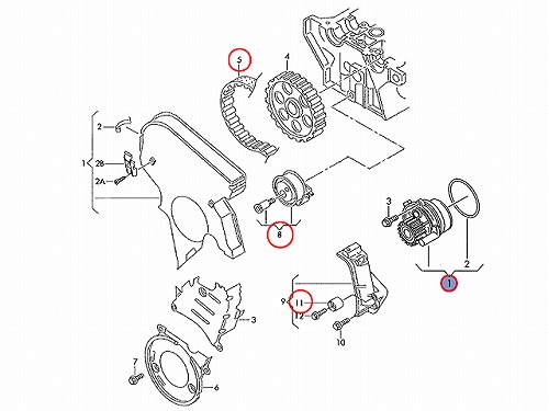 タイミングベルトキット&ウォーターポンプセット VW(フォルクスワーゲ