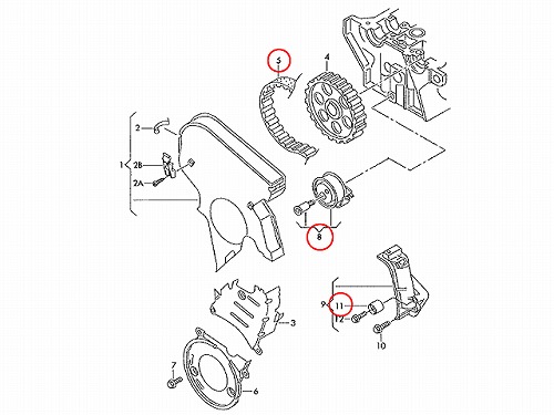 タイミングベルトテンショナーセット AUDI(アウディ) A3/S3(8L) TT/TTS