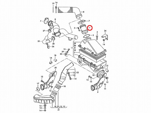 エアマスセンサー(エアフロセンサー) AUDI(アウディ) A3/S3 8L 8LAGN