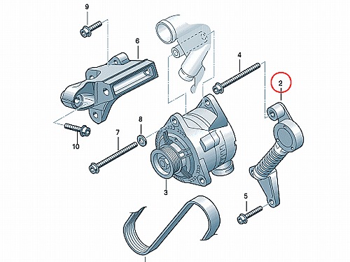 ベルトテンショナー AUDI(アウディ) A4(8E) 8EASNF A6(4B) 4BASNF