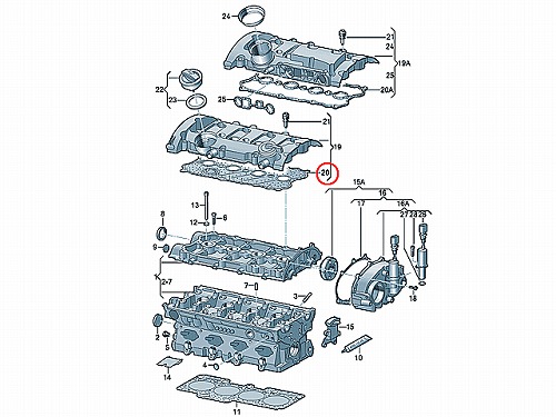 タペットカバーガスケット VW(フォルクスワーゲン) BLR BLX BVY エンジン ゴルフ5(1K) トゥーラン(1T) ジェッタ(1K) パサート (3C)