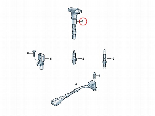 イグニッションコイル AUDI(アウディ) A4/S4(8E 8K) A5/S5(8F 8T) A6