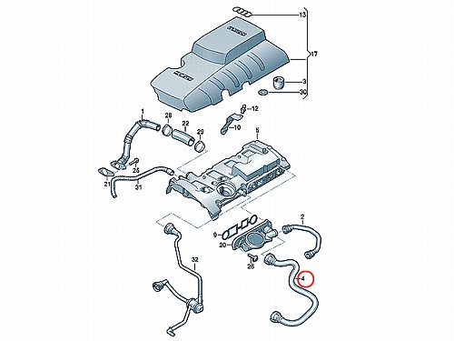 ブローバイホース(ブリーザーホース) AUDI(アウディ) [06F103235]