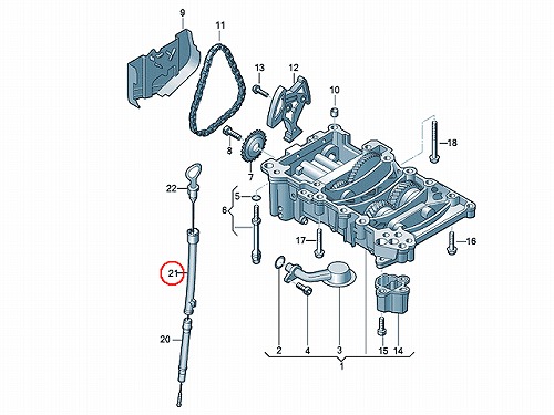 オイルレベルゲージガイドパイプ(ディップスティック) VW