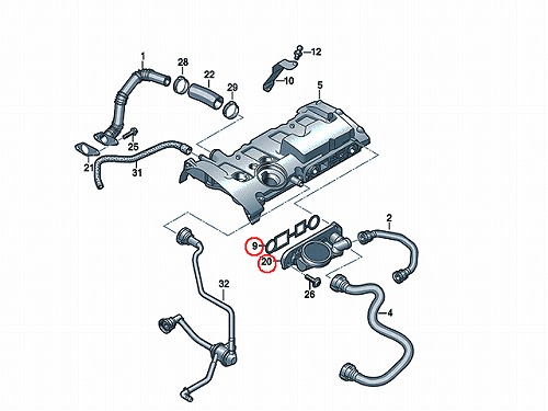 プレッシャーリリーフバルブ(PCVバルブ) VW(フォルクスワーゲン) EOS