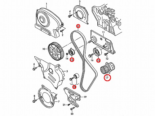 タイミングベルトキット&ウォーターポンプセット VW(フォルクスワーゲ