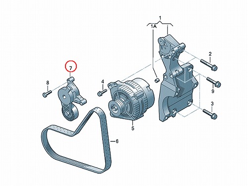 ベルトテンショナー VW(フォルクスワーゲン) イオス 1FBWA ゴルフ5