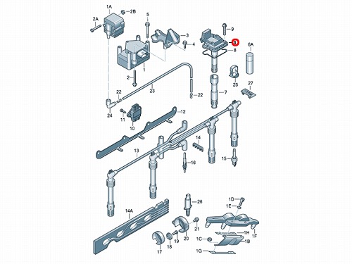 イグニッションコイル AUDI(アウディ) A3/S3(8P) A4/S4(8K) A5/S5/RS5(8T) Q3(8U) Q5(8R) TT/TTS/TTRS(8J)  R8(42)