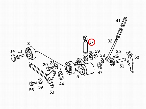 ベルトテンショナーダンパー メルセデスベンツ R129 W124 W126 W140