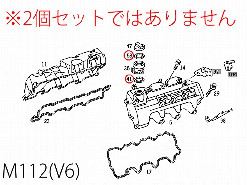 エンジンオイルフィラー・ネック ガスケット メルセデスベンツ R129