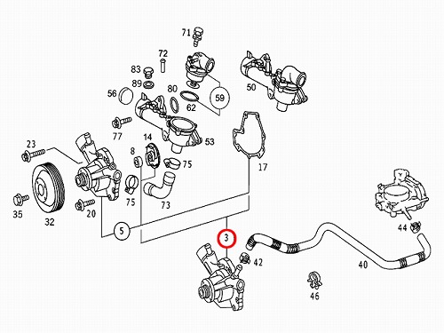 ウォーターポンプ メルセデスベンツ Cクラス W203 C180 M111(直4)