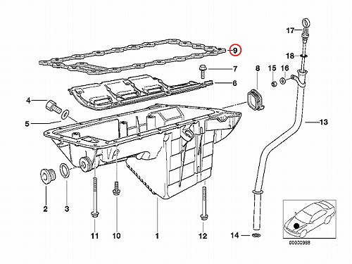 エンジンオイルパンガスケット BMW [11131739813]