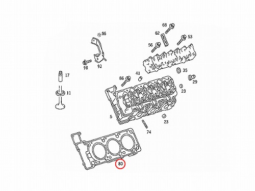 シリンダーヘッドガスケット 左側 メルセデスベンツ [1120160320