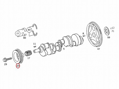 クランクプーリー メルセデスベンツ R129 R170 R230 W163 W164 W202 W203 W208 W209 W210 W211  W215 W219 W220 W251 W463 W639 M112(V6) M113(V8)