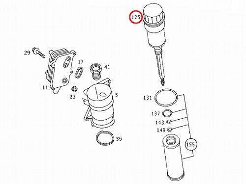 純正 オイルエレメントキャップASSY メルセデスベンツ R129 R170 R230