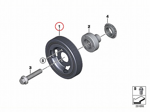 クランクプーリー BMW [11237638551]