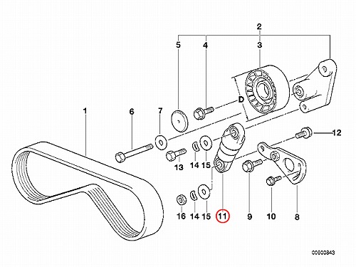 ベルトテンショナーダンパー BMW [11281736857]