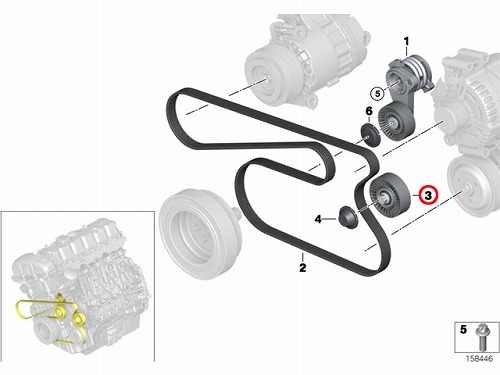 アイドラープーリー BMW1シリーズ E87 130i 3シリーズ E90 323i 325i