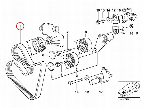 ファンベルト(Vベルト) BMW [11287833264]BMW M62(V8) S62(V8