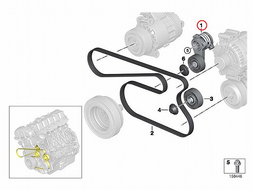 ベルトテンショナー BMW [11288620022]BMW N52(直6) エンジン F10 F11