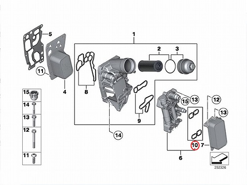 オイルクーラー用ガスケット BMW [11428580681]BMW N47(直4) N57(直6