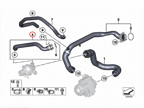 ウォーターホース BMW [11537580969]BMW F01 F02 F07 F10 F11 F12 F13