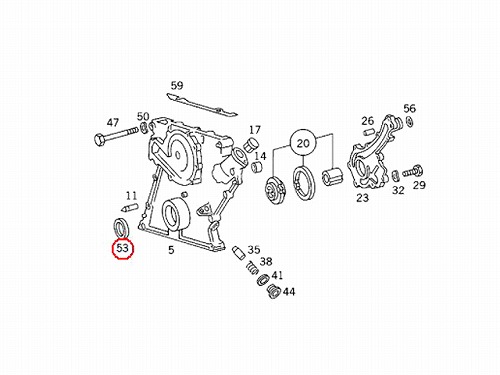 クランクシール(シャフトオイルシール) フロント メルセデスベンツ