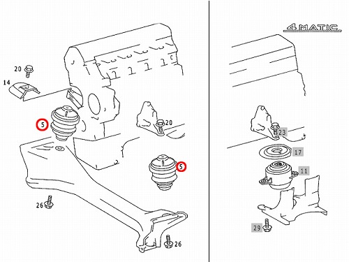 エンジンマウントブッシュ フロント メルセデスベンツ 190クラス W201 190D2.5 190E 190E2.3 Eクラス W124 220E  220TE 230E 230TE E220