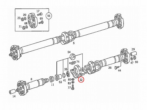 プロペラシャフトセンターベアリングサポート メルセデスベンツ
