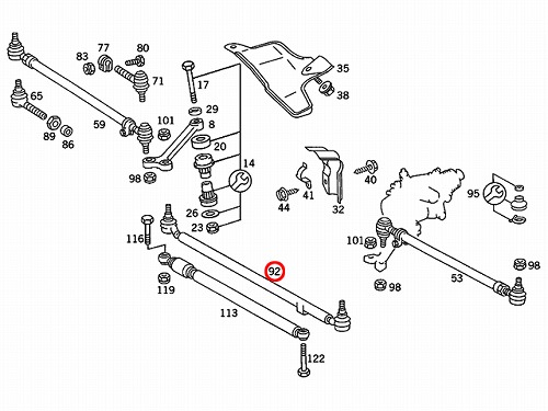 センターロッド(タイロッド ドラッグリンク) メルセデスベンツ Eクラス