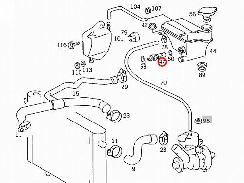 クーラントレベルセンサー メルセデスベンツ190クラス W201 190D2.5